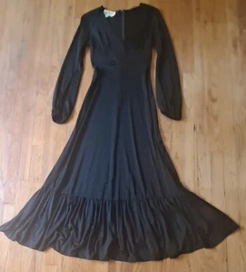 Vintage 60er Jahre Leonard Joseph Forward Look NY schwarz matt Trikot Maxikleid Party/Galakleid 9 - Bild 1 von 10