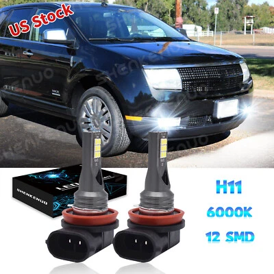 Faros antiniebla LED H11 delanteros para Lincoln MKX 2007-2010 6000K blanco brillante Foto 1 de 4