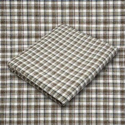 Olive and White Tartan Plaid Cotton Flannel Fabric - 60" Wide - Sold by the Yard - Image 1 of 4