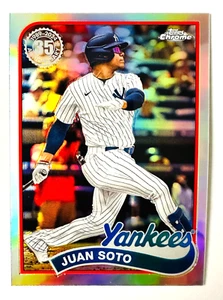 Tarjeta refractora 2024 Topps Juan Soto 35 aniversario 1989 ¡Estrella retro de los Yankees! - Imagen 1 de 3