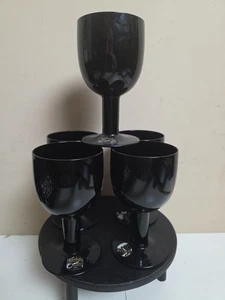 NORITAKE NOVUS COPA NEGRA - Juego de 5 vinos soplados en boca de aproximadamente 5,5"  - Imagen 1 de 4