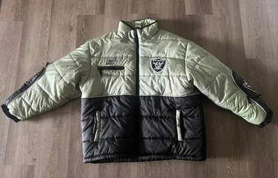 Vintage Reebok NFL Oakland Raiders Puffer Jacket Mens Size 2XL Sleeve Pockets - Image 1 of 4