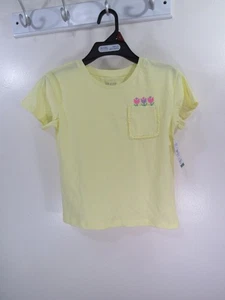 New Kids 365 Pocket Tee Size 6 Girls Yellow Short Sleeve - Picture 1 of 7