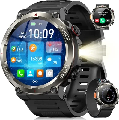 Blackview Smartwatch Herren Beleuchtung Kompass Bluetooth-Anruf für Android/iOS - Bild 1 von 4