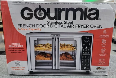 Gourmia 24L French Door Air Fryer Toaster Oven, 19 Presets, Stainless Steel - Image 1 of 4