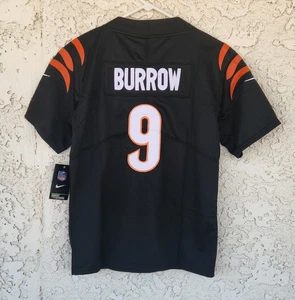 YOUTH CINCINNATI BENGALS Joe Burrow #9 Black Stitched Jersey Size L (14/16) NWT - Picture 1 of 4