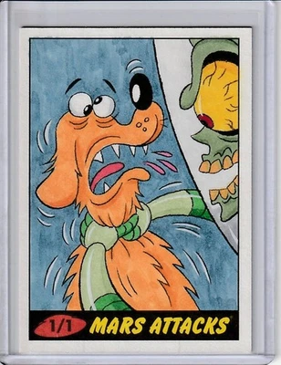 2012 Topps Mars Attacks! Heritage Pedro Vargas Color Sketch Card 1/1 - Image 1 of 2