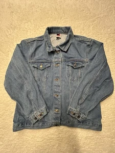 Vintage Tyca Denim Jean Trucker Jacket USA Made Women’s Size XL I A Of M Union - Picture 1 of 24