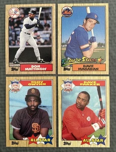 Don Mattingly, Dave Magadan FS, Tony Gwynn, Dave Parker  4 Cards Topps 1987 - Picture 1 of 6