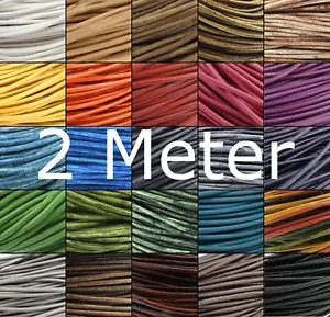 Lederschnur Ø 1 / 1,5 / 2 / 3 / 4 / 5 / 6 / 8 mm | Lederband - 2 Meter - Bild 1 von 43