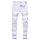 Men's Destroyed Ripped Skinny Jeans Trousers Denim Pants Fit Slim Casual Stylish