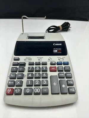 Canon 10 Key Calculator P170-DH 12 Digit Adding Business Machine Clock Calendar - Image 1 of 4