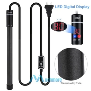 Titanium Aquarium Heater 500W Submersible Tropical Fish Tank Heating Rod w/ LED - Picture 1 of 16