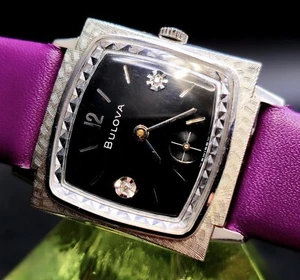 Vintage BULOVA Manual-Wind 1950's Retro Diamond Men's Watch W/ Superb Design !! - Picture 1 of 3