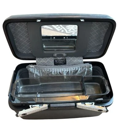 Estuche de viaje de colección años 70 Samsonite Silhouette carcasa dura gris tren maquillaje cosmético Foto 1 de 4