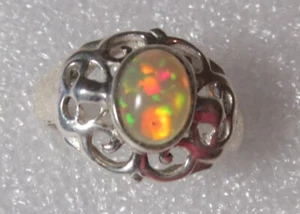Ring Natur Edel Opal ECHTER TOP Kristallopal Gr16,5 925 Silber Welo Opal - Bild 1 von 19