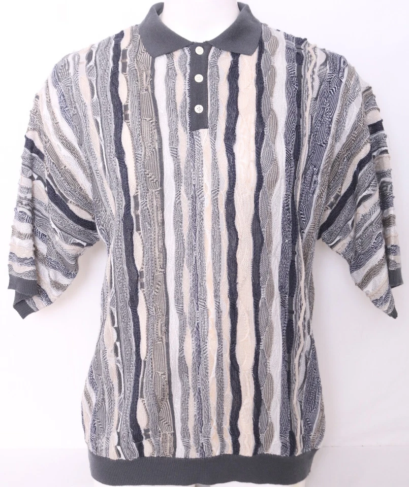 PJ Mark Cuello Biggie Cosby Tejido Vertical SS Polo Suéter Camisa Para Hombre XL Foto 1 de 4