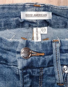 Good American High Rise Distressed Women's Strech Skinny Blue Jeans 4/27 - Picture 1 of 6