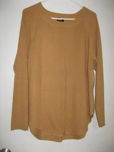 DOTTI MUSTARD LONG SLEEVE JUMPER WITH CURVED HEM+SIDE ZIPS SIZE L - Picture 1 of 5