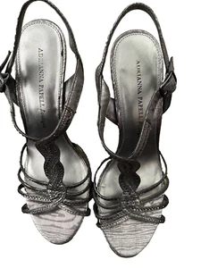 ADRIANNA PAPELL Women's Size 9.5M Silver Rhinestone Strappy Heels Stiletto Shoes - Picture 1 of 7