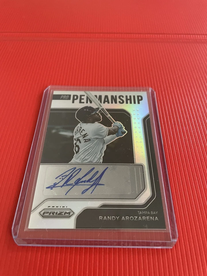 2022 Prizm Baseball Pro Penmanship Randy Arozarena Silver Auto Tampa Bay Rays - Image 1 of 2
