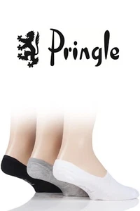 Men's Loafer Socks Pringle Plain Cotton Rich Low Rise Casual Size 7-11 - 3 Pairs - Picture 1 of 5
