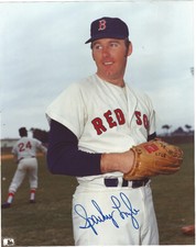 SPARKY LYLE AUTOGRAPH 8x10 COLOR GLOSSY PHOTOGRAPH-BOSTON RED SOX-1992
