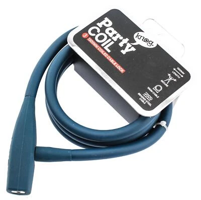 Knog Party Coil 1300mm Coiled Cable Bike Lock 10mm Braided Steel Indigo NEW - Image 1 of 4