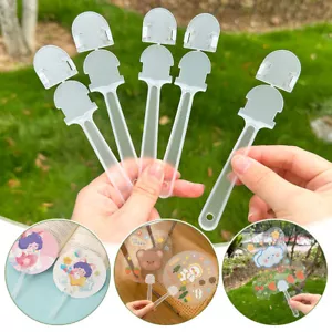 100Pcs Transparent Hand Fan Handle Portable Mini Fan Handle DIY Fan Accessories' - Picture 1 of 14