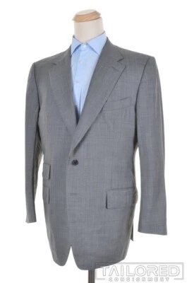 TOM FORD Base A Solid Gray Wool Blazer Sport Coat Jacket - EU 58 / US 46 R - Image 1 of 4