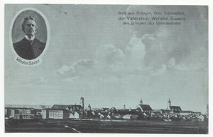 Dillingen Donau, Stadt m. Wilhelm Bauer Erfinder d. U-Boot Unterseeboot um 1915 - Picture 1 of 2