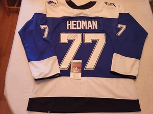 VICTOR HEDMAN signed LIGHTNING custom jersey JSA COA SIZE XL - Picture 1 of 4