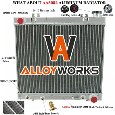 Fit 2005 06 2007 Dodge Dakota Mitsubishi Raider V6 V8 4 Core Aluminum Radiator - Image 1 of 4