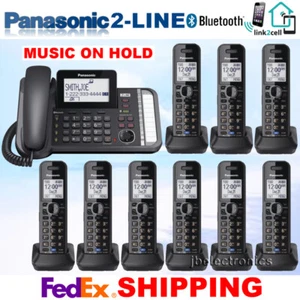 PANASONIC KX-TG9582B 2-LINE LINK2CELL - 1 CORDED PHONE + 9 CORDLESS HANDSETS - Picture 1 of 4