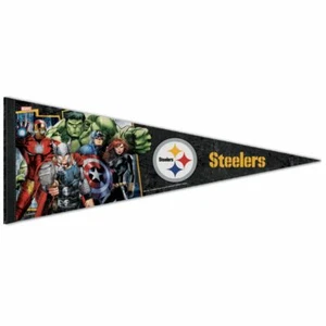 PITTSBURGH STEELERS AVENGERS IRON MAN THOR HULK ROLL UP PENNANT 12"x30" WINCRAFT - Picture 1 of 1