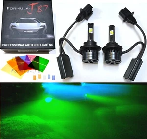 LED Kit F15 140W 9008 H13 Green Two Bulbs Headlight Replacement Upgrade EO - Picture 1 of 21