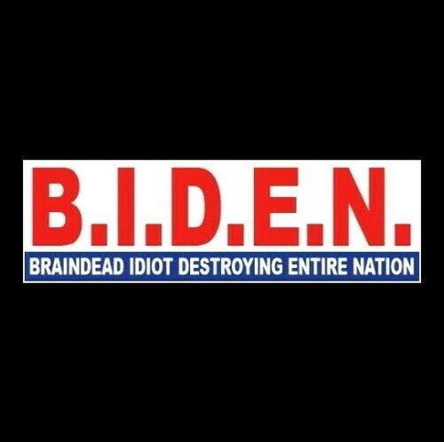 BIDEN BRAINDEAD IDIOT Yard Sign – Red Blue – 24x18 Inches – Corrugated Plastic – With Stand