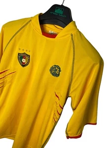 Vintage CAMEROON Team Soccer Jersey Style Rasta Reggae Yellow Mens T Shirt Tiger - Picture 1 of 12