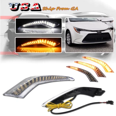 Switchback LED DRL Signal Fog Light For 2020-2023 Toyota Corolla L LE XLE Hybrid - Image 1 of 4