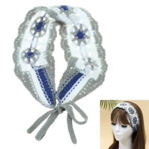 Cute Crochet Hairband Girl Headband with Flower Pattern Sunproof Kerchief