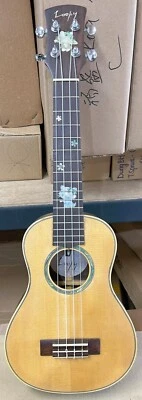 Loopy Solid Spruce, Bocote Concert Ukulele, cute cat inlaid, hard case, UBC11 - Image 1 of 4