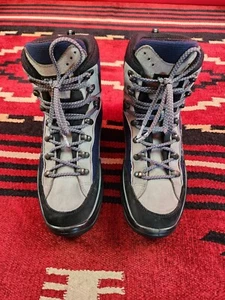 LOWA Women Klondike GTX Mid Gore Tex Hiking Trail Boots Suede 8 Blue Leather - Picture 1 of 10