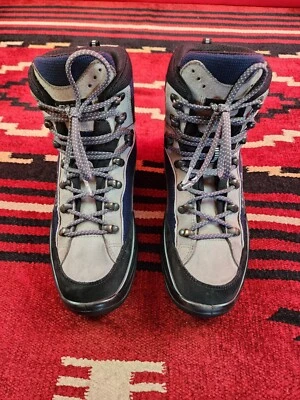 LOWA Women Klondike GTX Mid Gore Tex Hiking Trail Boots Suede 8 Blue Leather - Image 1 of 4