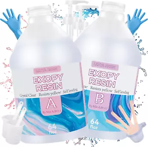 Crystal Clear Epoxy Resin Kit 1 Gallon, No Yellowing No Bubble Self Leveling Res - Picture 1 of 7
