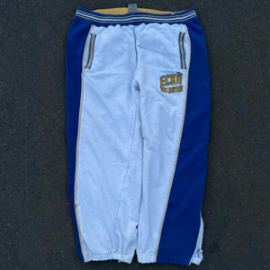 Men's Vintage Y2K Ecko Unlimited Baggy Wide Leg White & Blue Sweatpants Size M - Picture 1 of 7