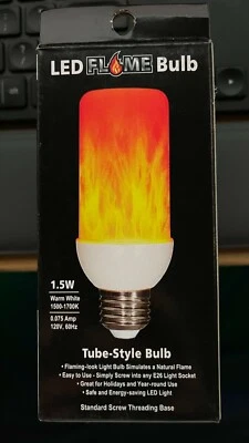 New ! EZ-Illuminations LED Flame Bulb Tube-Style Bulb F51 Reflector