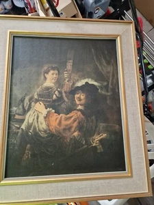 Rembrandt:Bild "Selbstbildnis mit Saskia" (1635-39), DRUCK gerahmt - Bild 1 von 1