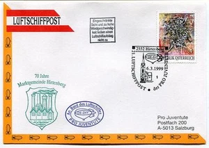 1999 Luftschiffpost n. 21 Pro Juvent. Dirigibile OE-ZHY Marktgemeinde Hirtenberg - Picture 1 of 1