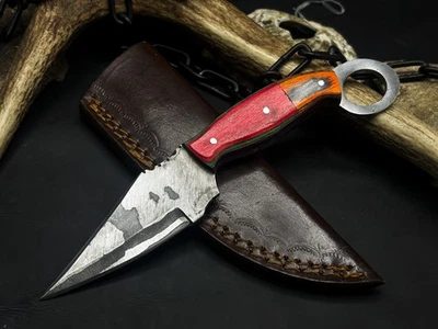 Заказ ручной работы из углеродистой стали Керамбит нож EDC деревянная ручка, с ножнами - Изображение 1 из 4