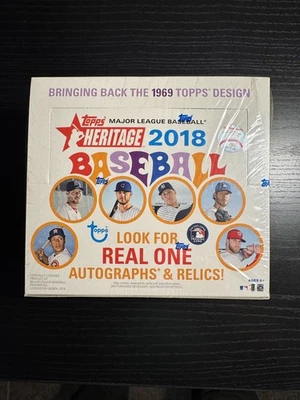 Caja al por menor de béisbol 2018 Topps Heritage Fried Albies Devers RC - paquetes sellados de 24 Foto 1 de 4